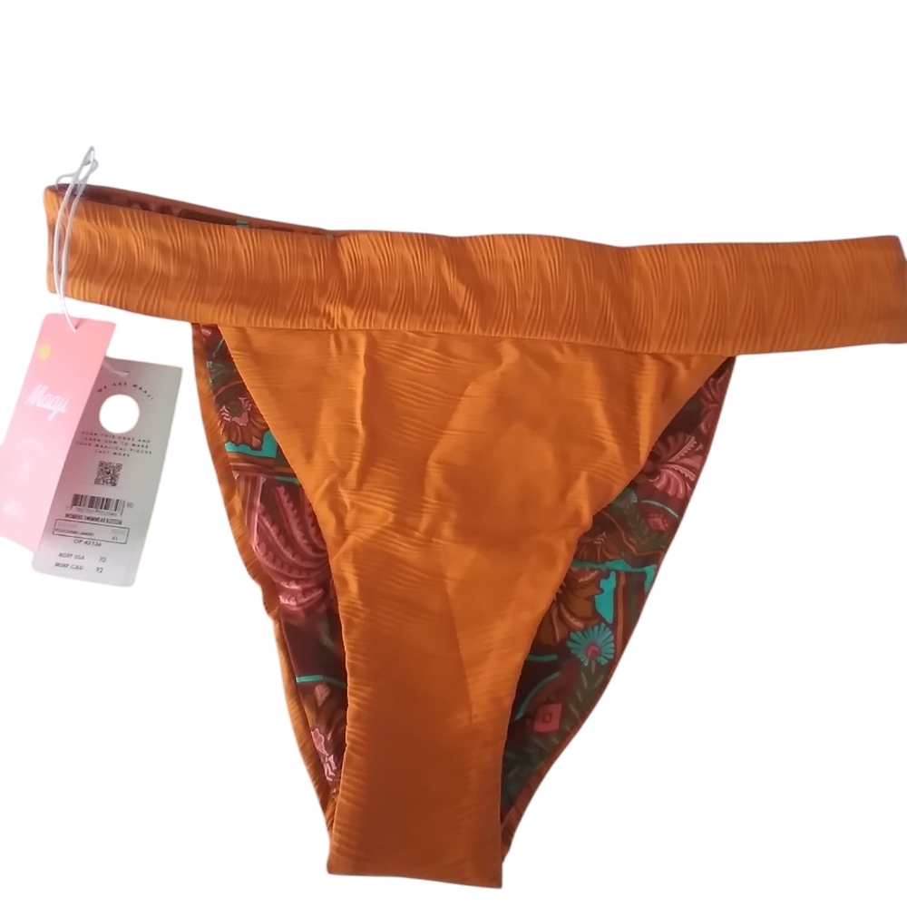 Maaji Orange and Brown Bikini Bottom